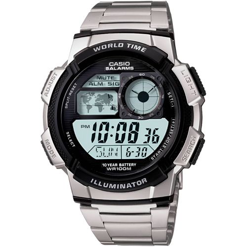 Men's Digital Watch - Youth World Time Stainless Steel Bracelet / AE-1000WD-1A - Casio - Modalova