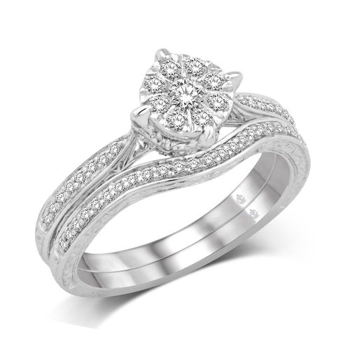 K White Gold 1/2 Ct.Tw. Diamond Fashion Bridal - Star Significance - Modalova