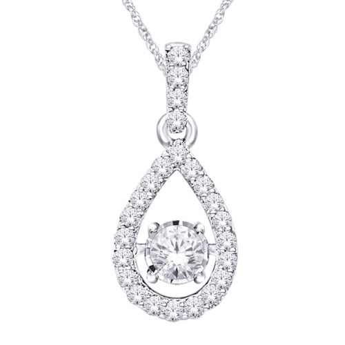 K White Gold 1/4 Ct.Tw.Moving Diamond Fashion Pendant - Star Significance - Modalova