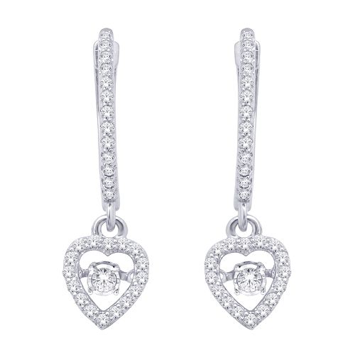 K White Gold 2/5 Ct.Tw.Moving Diamond Fashion Earrings - Star Significance - Modalova