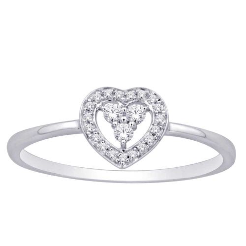 K White Gold 1/10 Ct.Tw. Diamond Heart Ring - Star Significance - Modalova