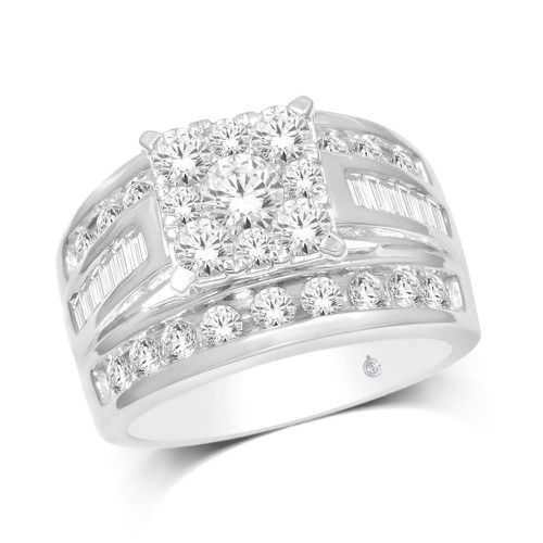 K White Gold 2 Ct.Tw Diamond Fashion Invisible Ring - Star Significance - Modalova
