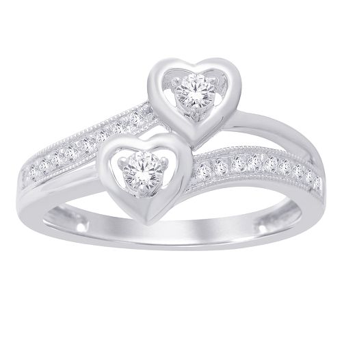 K White Gold 1/4 Ct.Tw. Diamond Heart Ring - Star Significance - Modalova