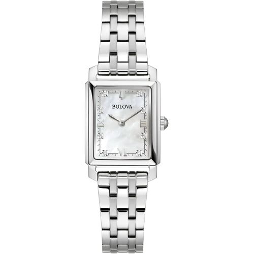 Women's Watch - Sutton Mother of Pearl Dial Silver Bracelet Diamond / 96P244 - Bulova - Modalova