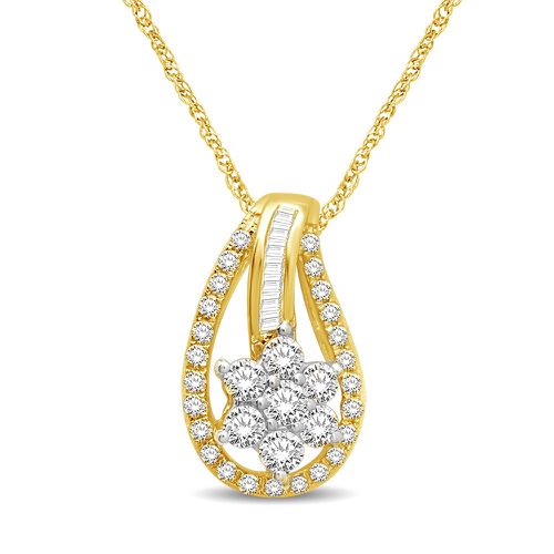 K Yellow Gold 2/5 Ct.Tw Diamond Fashion Pendant - Star Significance - Modalova