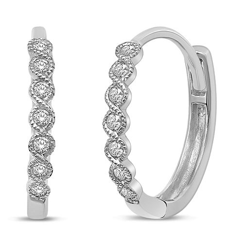 K White Gold 1/10 Ct.Tw. Diamond Stackable Earrings - Star Significance - Modalova