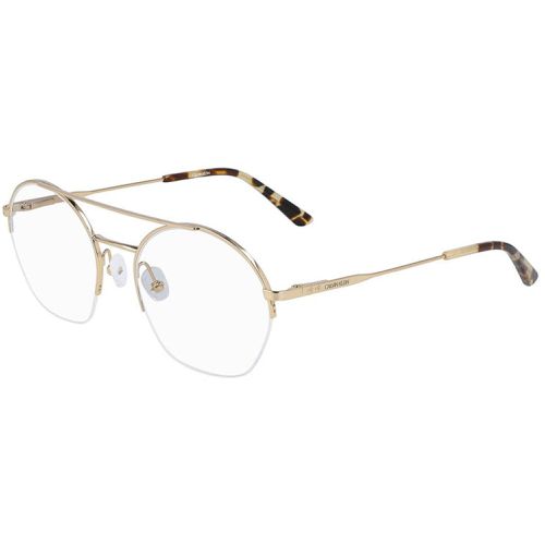 Unisex Eyeglasses - Gold Metal Round Frame / CK20110 717 - Calvin Klein - Modalova