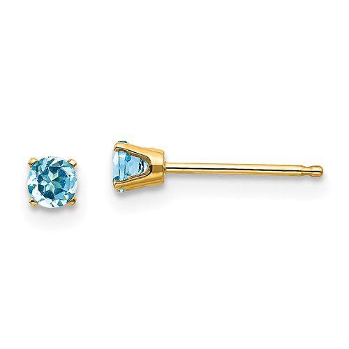 K 3mm December/Blue Topaz Post Earrings - Jewelry - Modalova