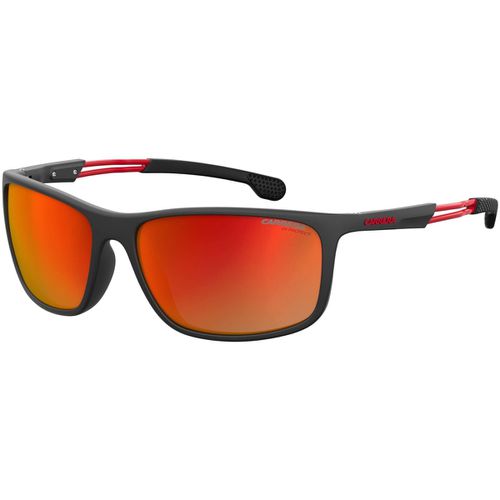 Men's Sunglasses - Black and Crystal Red Rectangular Frame / 4013-S-0BLX-UZ - Carrera - Modalova