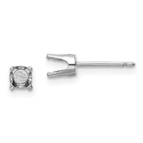 K White Gold 4.25mm Round Stud Earring Mounting w/backs No Stones Included - Jewelry - Modalova