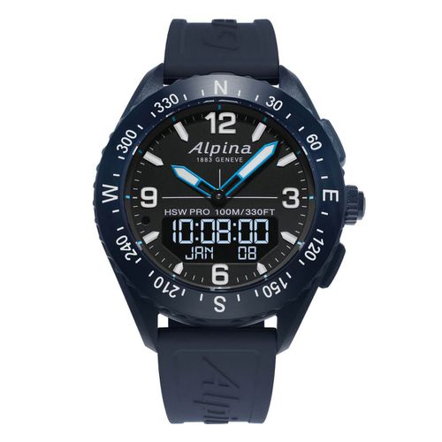 Men's Strap Smartwatch - AlpinerX HSW Alarm Navy Blue Rubber / AL-283LBN5NAQ6 - Alpina - Modalova