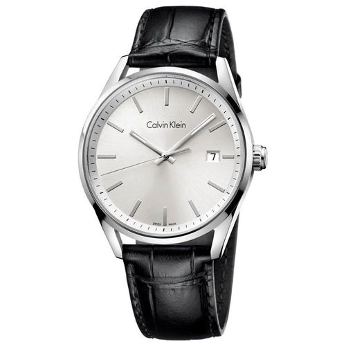 Men's Quartz Watch - Formality Silver Tone Dial Black Strap / K4M211C6 - Calvin Klein - Modalova