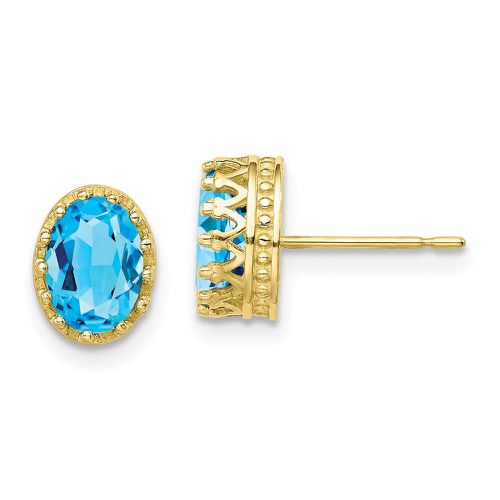 K Tiara Collection 8.5mm Polished Oval Sky Blue Topaz Earrings - Jewelry - Modalova