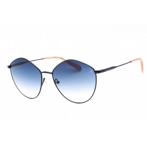 Women's Sunglasses - Navy Metal Oval Shape Frame / CKJ22202S 405 - Calvin Klein Jeans - Modalova
