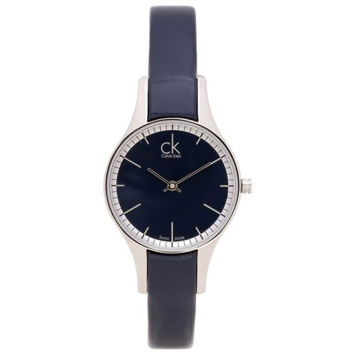 Women's Watch - Swiss Quartz Dark Blue Dial Leather Strap / K4323106 - Calvin Klein - Modalova