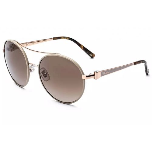 Unisex Sunglasses - White Leather and Gold / SCHB68S-2AMG-57-19-140 - Chopard - Modalova