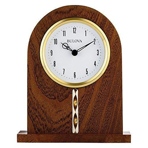 Desk Clock - Hampton Quartz White Dial Brown Cherry Finish / B5401 - Bulova - Modalova