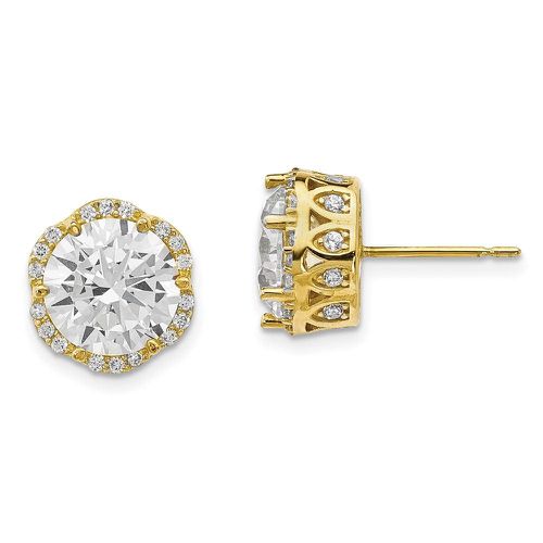 K Tiara Collection Polished CZ Post Earrings - Jewelry - Modalova