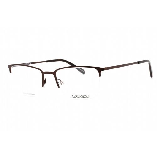 Men's Eyeglasses - Half Rim Matte Brown Metal Rectangular / AD 136 04IN 00 - Adensco - Modalova