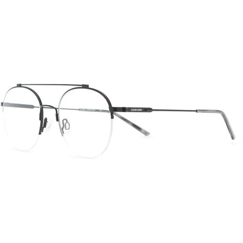 Men's Eyeglasses - Black Metal Round Frame / CK19144F 001 - Calvin Klein - Modalova