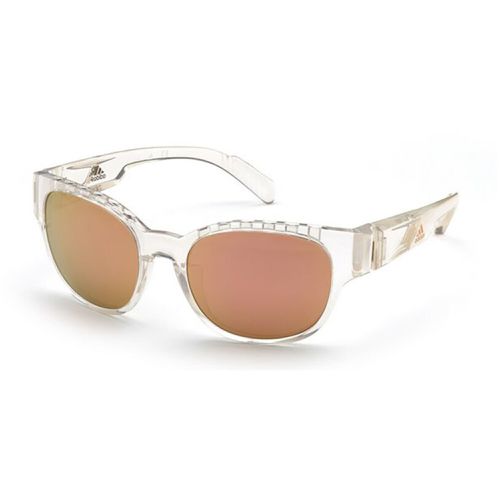 Unisex Sunglasses - Crystal Oval Frame Brown Mirror Lens / SP0009 26G - Adidas - Modalova