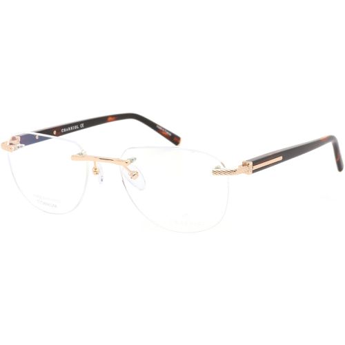 Men's Eyeglasses - Shiny Gold/Tortoise Oval Titanium Frame / PC75069 C03 - Charriol - Modalova
