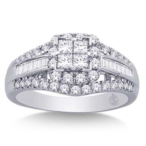 K White Gold 1 Ct.Tw.Diamond Fashion Invisible Ring - Star Significance - Modalova