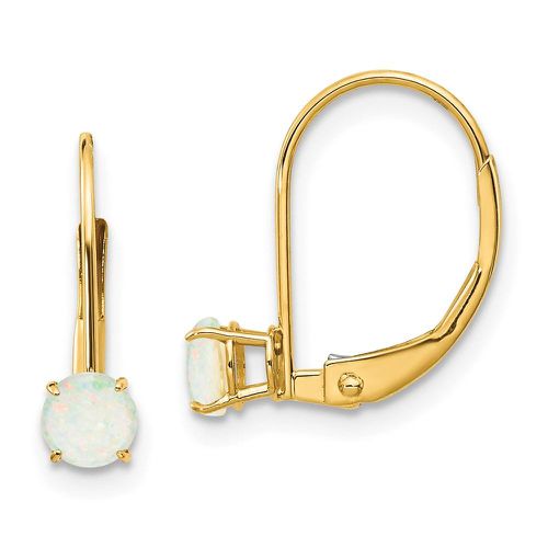 K 4mm Round October/Opal Leverback Earrings - Jewelry - Modalova