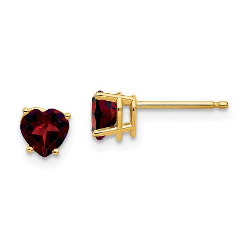 K 5mm Heart Garnet Earrings - Jewelry - Modalova