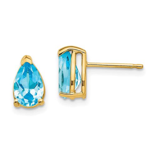 K 8x5mm Pear Blue Topaz Earrings - Jewelry - Modalova