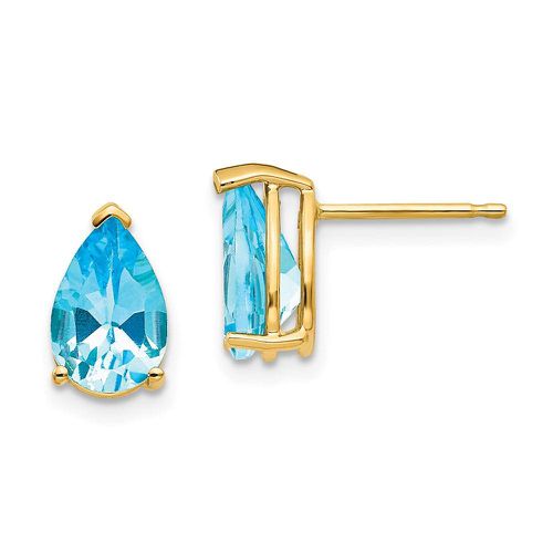 K 9x6mm Pear Blue Topaz Earrings - Jewelry - Modalova