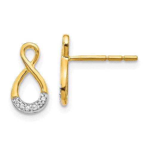 K & Rhodium Diamond Post Earrings - Jewelry - Modalova