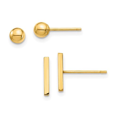 K Bar and Ball Post Earrings Set - Jewelry - Modalova