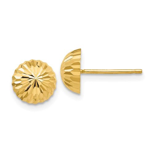 K Gold Diamond-cut 8mm Domed Post Earrings - Jewelry - Modalova