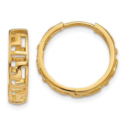 K Greek Key Hinged Hoop Earrings - Jewelry - Modalova
