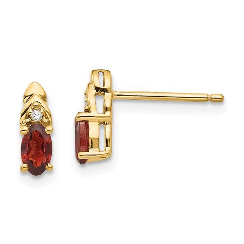 K Diamond & Garnet Earrings - Jewelry - Modalova