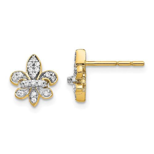 K Diamond Fleur de Lis Post Earrings - Jewelry - Modalova