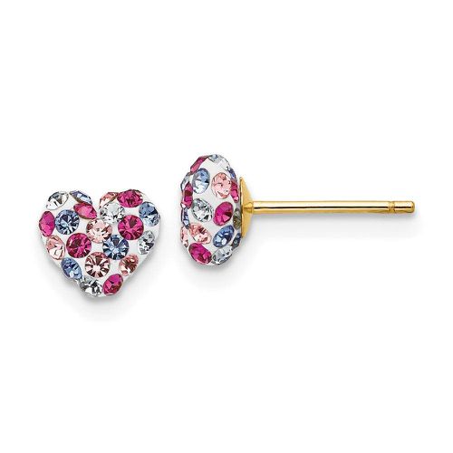 K Multi-colored Crystal 6mm Heart Post Earrings - Jewelry - Modalova