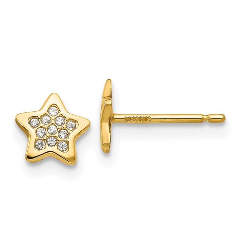 K Polished CZ Star Post Earrings - Jewelry - Modalova