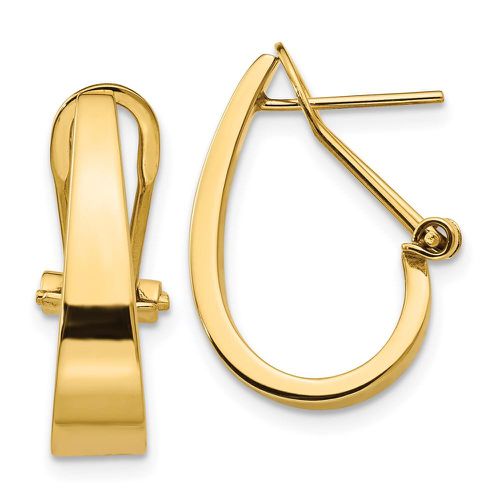 K Polished J-Hoop Omega Back Post Earrings - Jewelry - Modalova