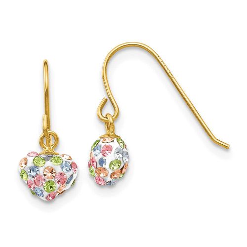 K Pastel Multi-colored Crystal Heart Dangle Earrings - Jewelry - Modalova