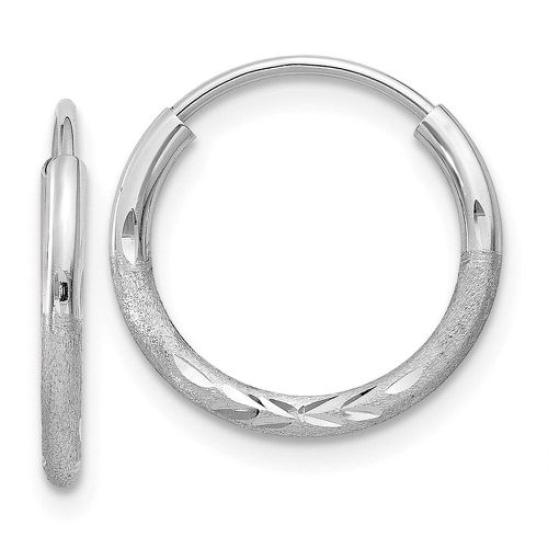K White Gold 1.5mm Diamond-cut Endless Hoop Earrings - Jewelry - Modalova