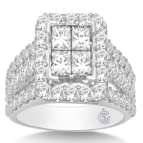 K White Gold 3 Ct.Tw.Diamond Fashion Invisible Ring - Star Significance - Modalova