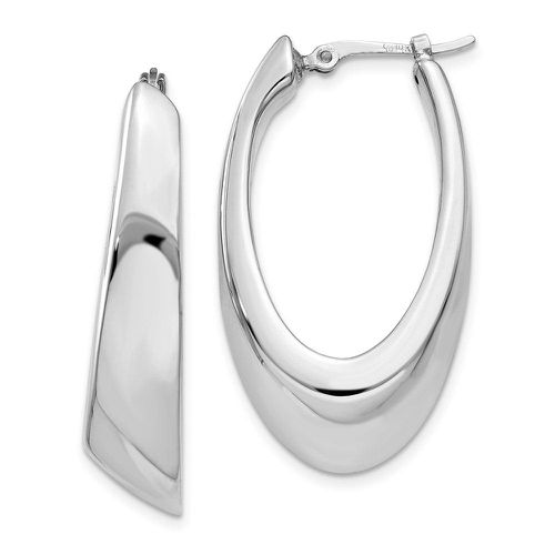 K White Gold Tapered Slanted Oval Hoop Earrings - Jewelry - Modalova