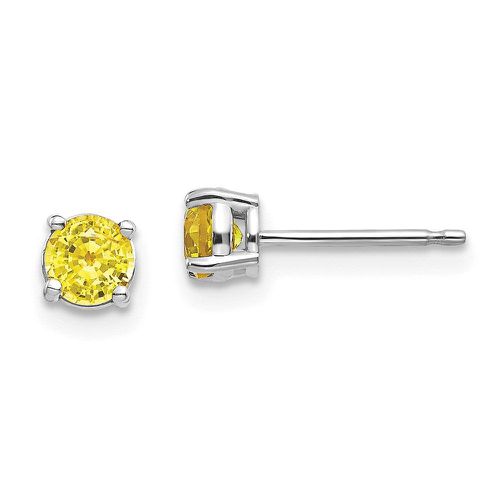 K White Gold Yellow Sapphire Earrings - Jewelry - Modalova