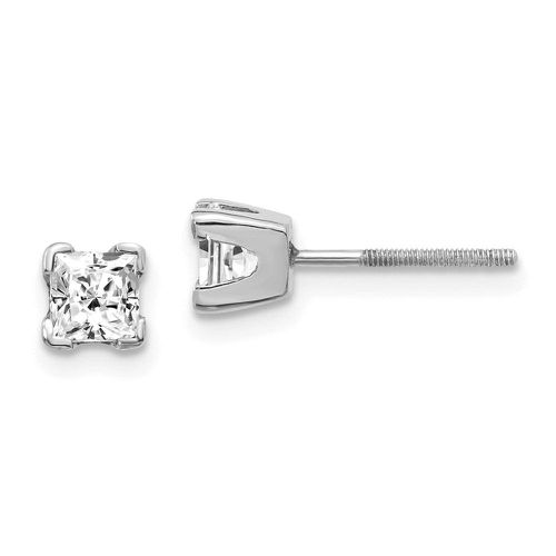 K White Gold AAA Quality Complete Princess Cut Diamond Earring - Jewelry - Modalova