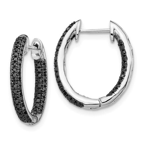 K White Gold, All Black Diamond In-Out Hoop Earrings - Jewelry - Modalova