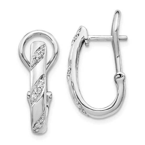 K White Gold Diamond Omega Back Earrings - Jewelry - Modalova