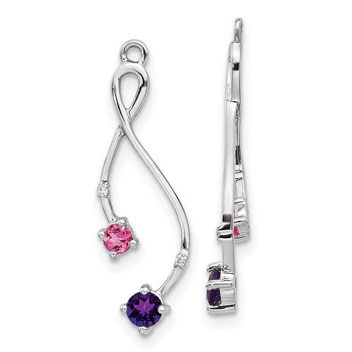 K White Gold Diamond, Amethyst & Pink Tourm Earring Jackets - Jewelry - Modalova