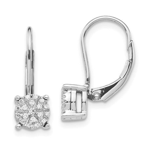 K White Gold Diamond Cluster Leverback Earrings - Jewelry - Modalova